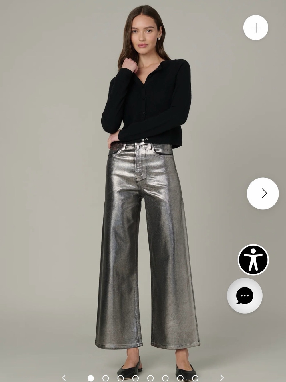 Joes jeans the Mia pewter coated cropped jeans